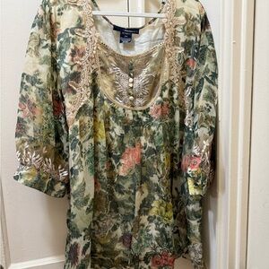 Floral Embroidered Women's Top